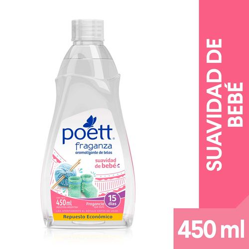 Aromatizante De Tela Poett Fraganza Suavidad De Bebé (envase Económico) 450 Ml