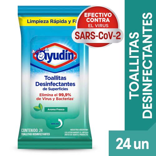 Toallitas Desinfectantes Ayudin Fresco Flowpack 24 Un