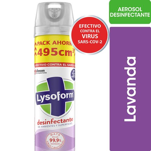 Desinfectante Ambiente Lysoform Lavanda Aerosol 495ml