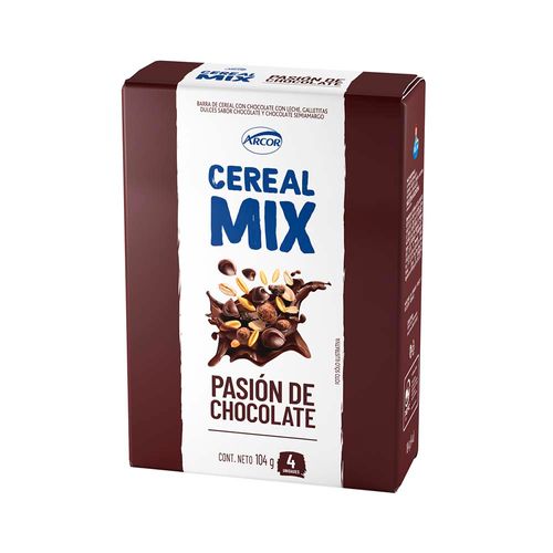 Barra Cereal Mix Pasión De Chocolate X 104gr