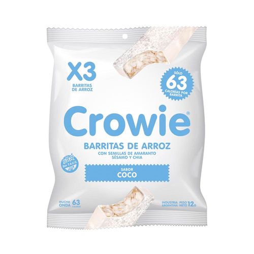 Barritas De Arroz Crowie Coco 12 Gr 3 U