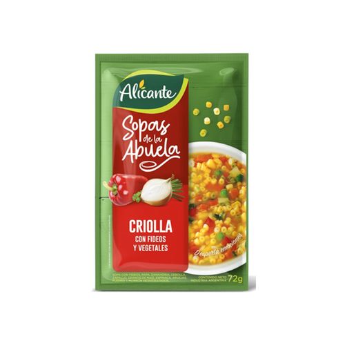 Sopa Criolla Vegetales Alicante 72 Gr
