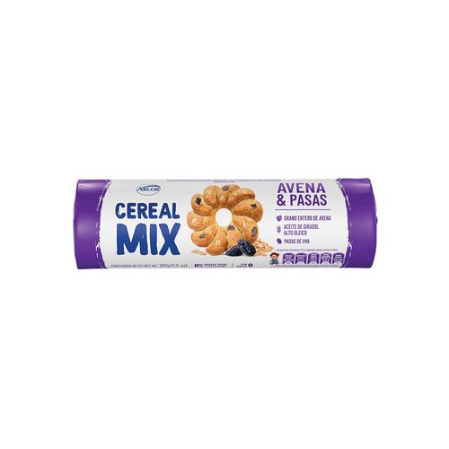 Galletas Cereal Mix Avena/pasas De Uva X207g