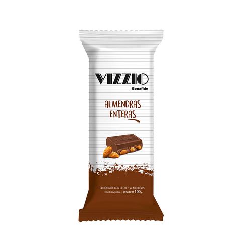 Chocolate Vizzio Con Leche Y Almendras 100g