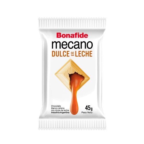 Tableta Mecano Blanco Con Dulce De Leche X45g