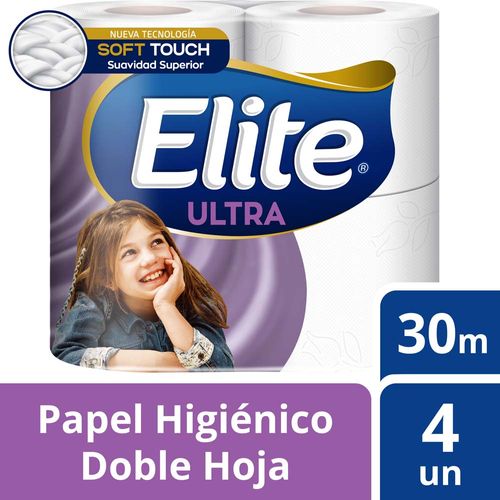 Papel Higiénico Elite Soft Touch Doble Hoja 4 U X 30mt C/u