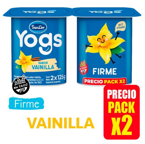 Yogur Yogs Firme Entero Vainilla Pot 2x125g