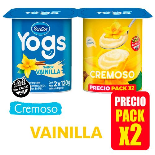 Yogur Yogurs Ent Cremoso Vain 2x120g