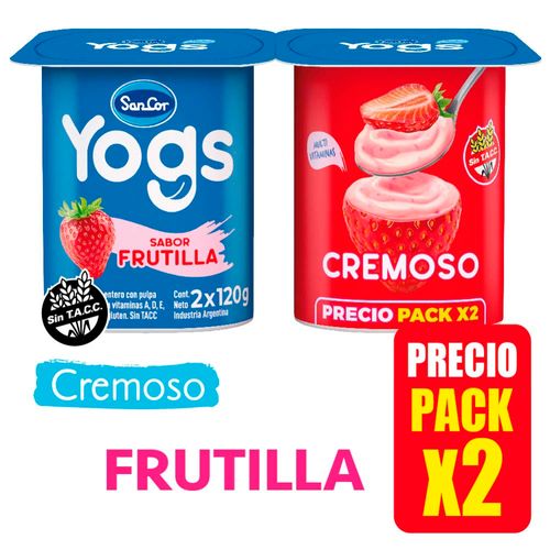 Yogur Yogurs Entero Cremoso Frutilla 2x120g