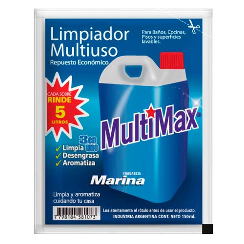 Limpiador Multiuso Para Diluir Marina Rinde 5 Litros X 150ml