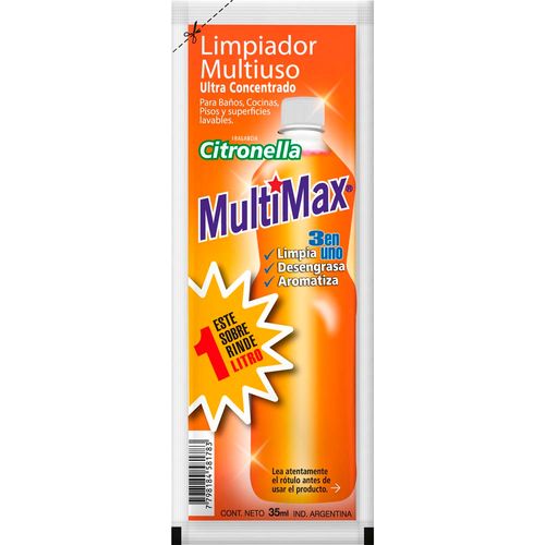 Limpiador Liquido Multimax Multiuso Concentrado Cintronella Rinde 1l