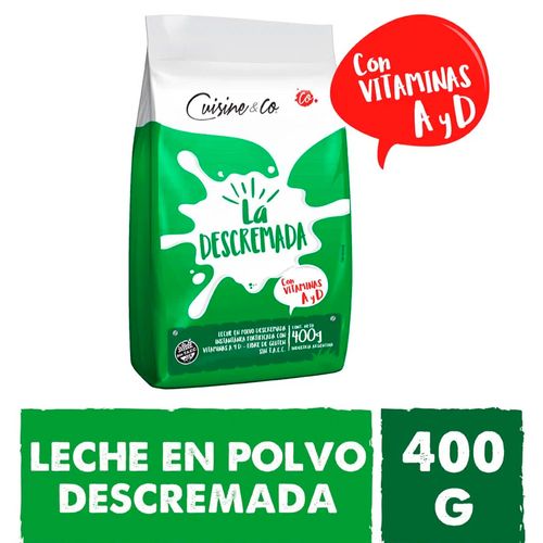 Leche En Polvo Descremada 400 Gr Cuisine & Co Nbe Mp