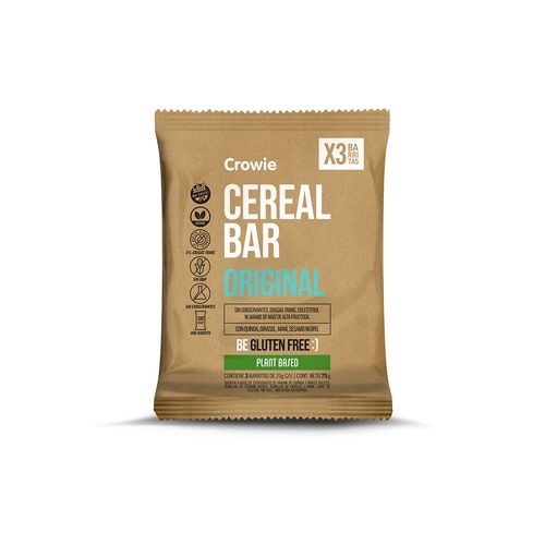 Cereal Bar Crowie Sabor Original 75 Gr X 3 U