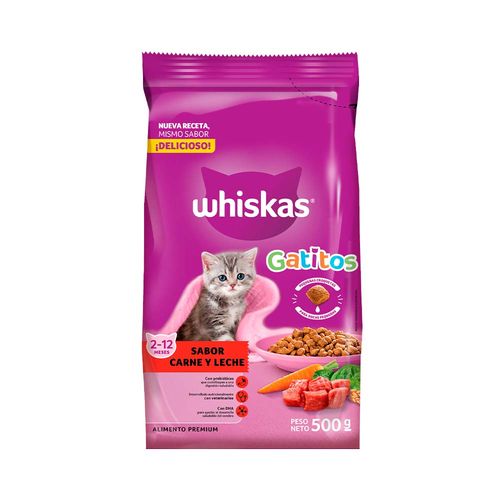 Alimento Whiskas Gatitos Carne Y Leche 500gr