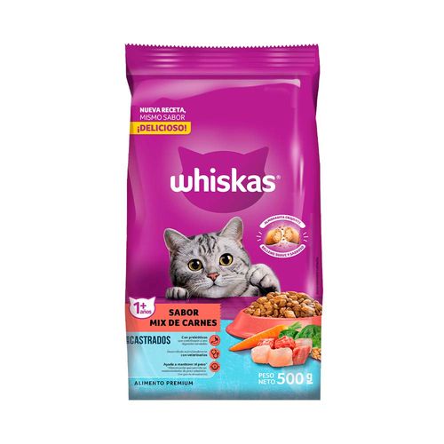 Alimento Whiskas Castrados Mix Carnes 500g