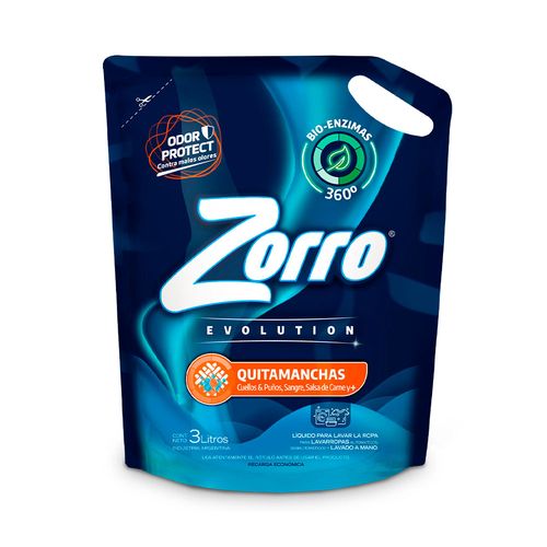 Jabon Líquido Zorro Evolution Quitamanchas Dp 3l