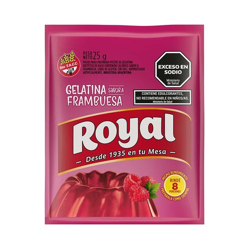 Gelatina Regular Frambuesa Royal X 25g