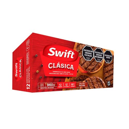 Hamburguesa Swift De Carne 12 U - 960 Gr