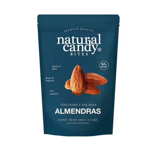 Almendras Tostadas Y Saladas Natural Candy 100 Gr