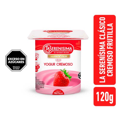 Yogur Cremoso Frutilla La Serenisima Clasico 120gr