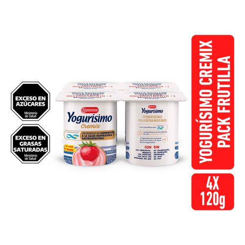 Yogur Cremix Conicet Frutilla Pack X4 Yogurisimo 120gr
