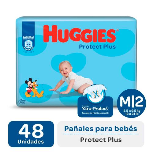 Pañales Huggies Protec Plus M 48 U