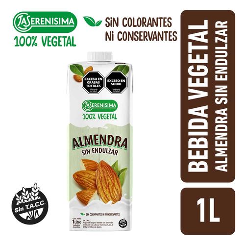 La Serenisima 100% Vegetal Almendra Sin Endulzar 1l