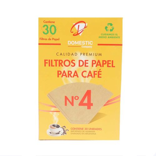 Filtro De Papel Para Café Nº 4 X 30 U Domestic