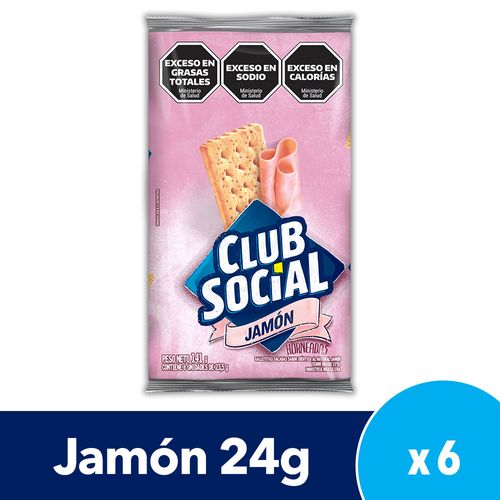 Galletitas Crackers Club Social Jamón 6u X 24g