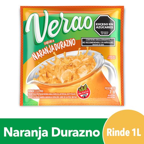 Jugo En Polvo Verao Naranja Durazno 7gr