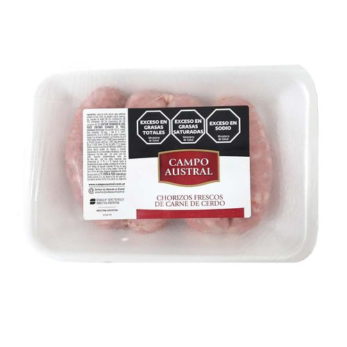 Chorizo Purto Cerdo En Bandeja- 4 U- X Kg -campo Austral