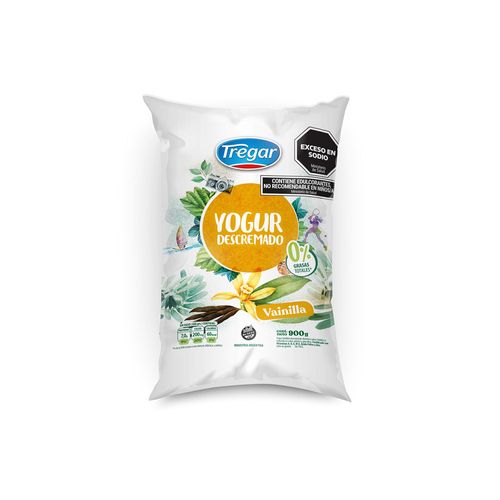 Yogur Descremado Tregar Vainilla Sachet 900 Gr