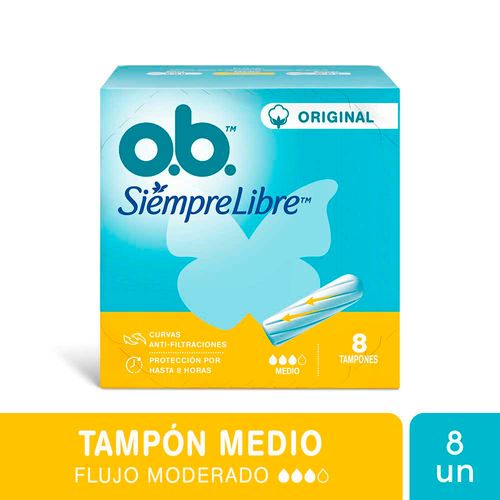 Tampones Siempre Libre Medio X 8 Un Ob