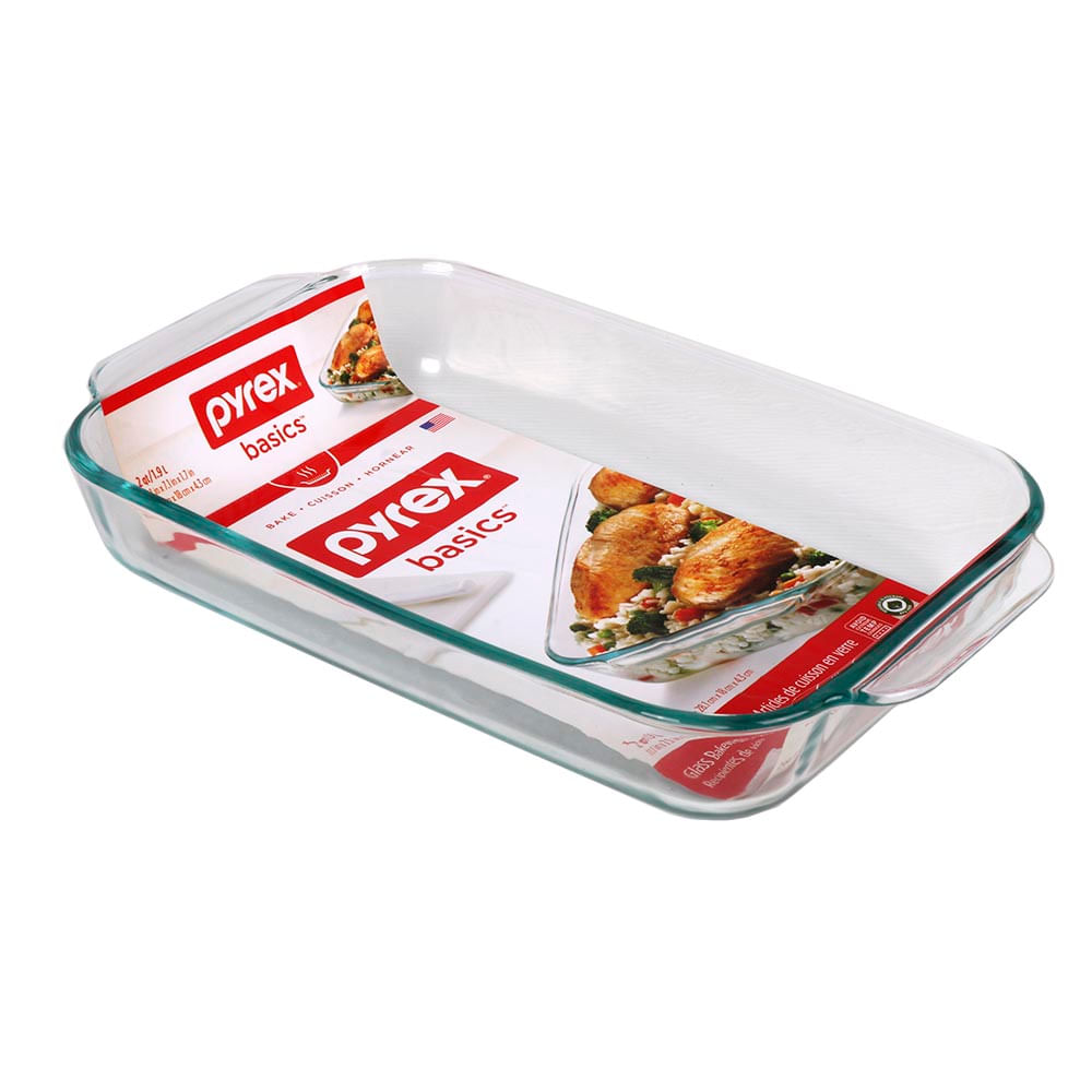 Fuente Budinera con Tapa Pyrex Basics - Pyrex