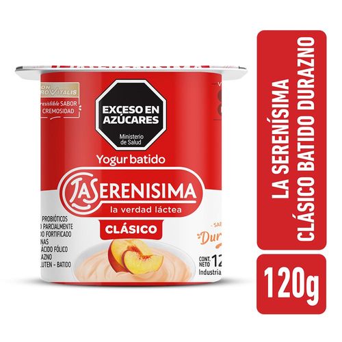 Yogur Batido La Serenísima Clásico Sabor Durazno 120g