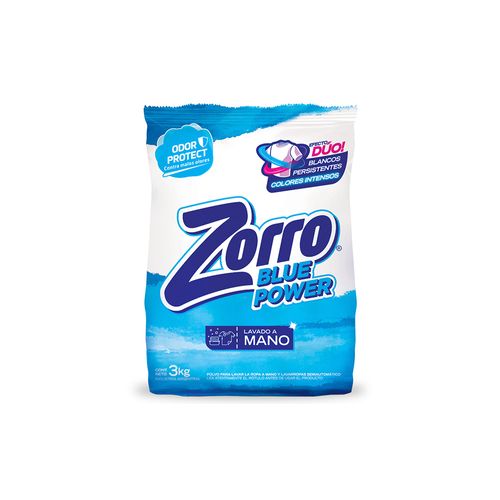 Detergente Polvo Blue Lavado A Mani 3k Zorro
