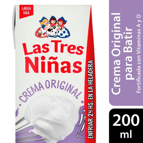 Crema Original Para Batir 200 Ml Las Tres Niñas