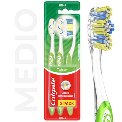 Cepillo De Dientes Colgate Twister Medio 3 U