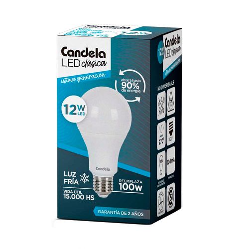Led Bulbo E27 Fría 12 W Candela
