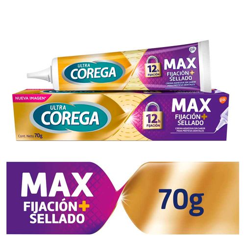 Adhesivo Dental Ultra Corega Máx Sin Sabor 70gr