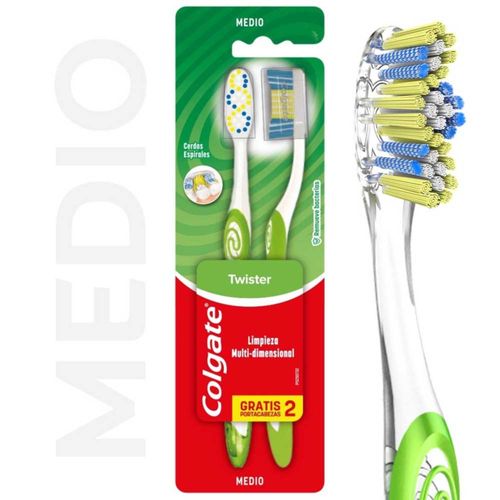 Cepillo De Dientes Colgate Twister Medio 2 U