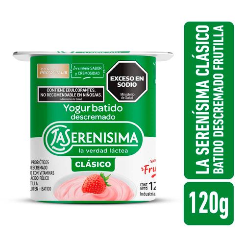 Yogur Batido Descremado Frutilla La Serenísima Clásico 120 Gr