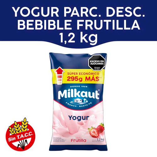 Yogur Milkaut Bebible Sabor Frutilla X 1,2 Kg