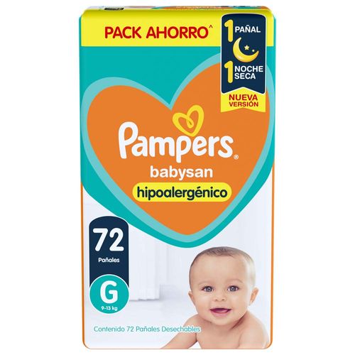 Pañales Pampers Babysan G 72u