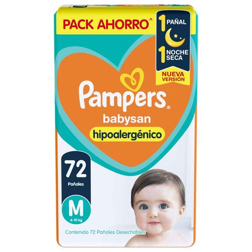 Pañales Pampers Babysan M 72u