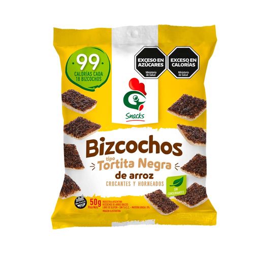 Bizcocho Arroz Gallo Snack Tortita Negra X 50gr