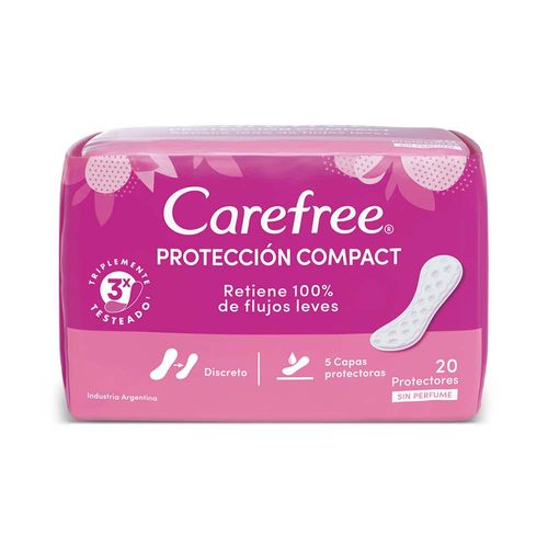 Protectores Diarios Carefree Todos Los Días Compact X20