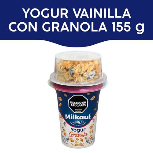 Yogur Milkaut Vainilla Con Granola 155g