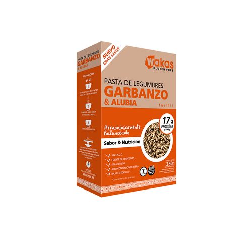 Fusilli De Garbanzos Y Alubia Wakas 250 Gr