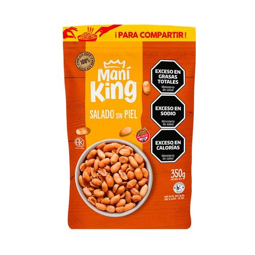 Maní Salado Sin Piel Mani King 350 Gr